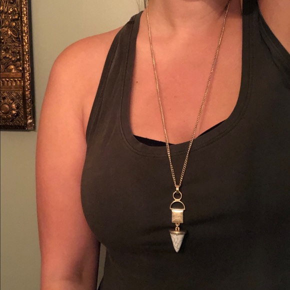 Marbled Stone Adjustable Pendant Necklace - Picture 2 of 5